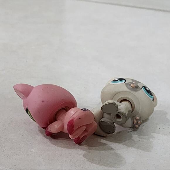 LPS Littlest Pet Shop #1472 Cream Gray American Shorthair Cat and pink cat 1846 - Picture 2 of 4